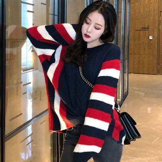 Color Block Sweater Sapphire Blue - One Size
