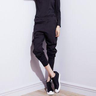 Zipper Straight-leg Sweatpants