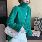 Turtle Neck Sweater Green - One Size