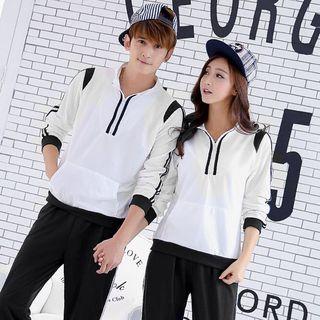 Couple Matching Set: Colour Block Neoprene Top + Pants
