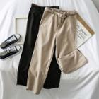 Straight-cut Wool Pants With Belt