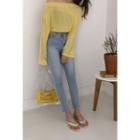 Cutout-back Straight-cut Jeans