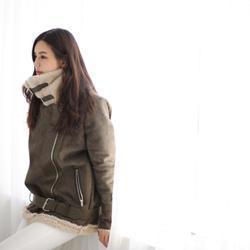 Funnel-neck Belted Faux-shearling Jacket