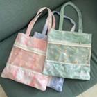 Floral Print Tie-dyed Canvas Shopper Bag