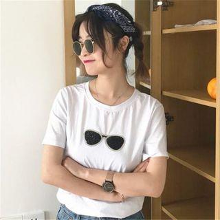 Short-sleeve Sunglasses Print T-shirt