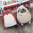 Fox / Dog Embroidered Canvas Backpack