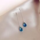 Faux Crystal Drop Earring 1 Pair - Blue - One Size