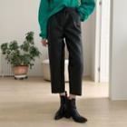 Faux-leather Cropped Tapered Pants