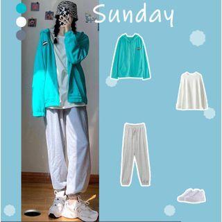 Set Of 3: Hooded Jacket + Sweatshirt + Pants