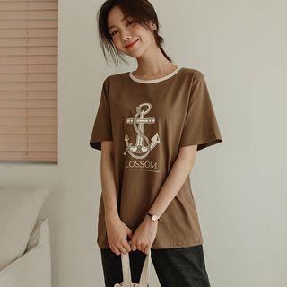 Anchor-printed Loose-fit T-shirt