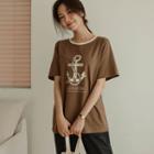 Anchor-printed Loose-fit T-shirt