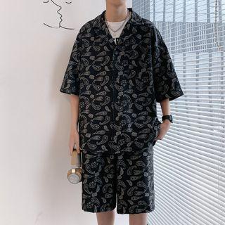 Set: Paisley Print Shirt + Shorts
