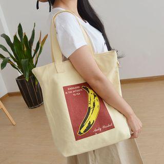 Anchor Print Canvas Shopper Bag