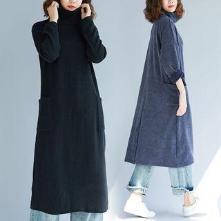 High-neck Pocket Dress