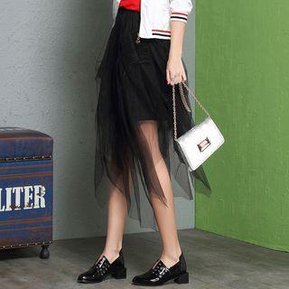 Layered Mesh Panel Skirt
