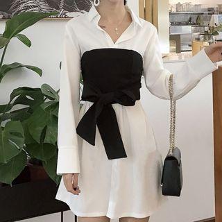 Long Shirt / Tie-waist Tube Top / Set