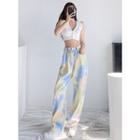 Tie-dyed Straight-cut Loose Jeans