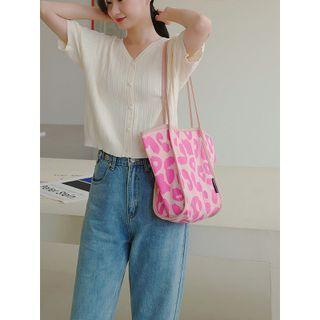 Leopard Print Tote Bag Pink - One Size