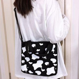 Canvas Dairy Cow Pattern Tote Bag
