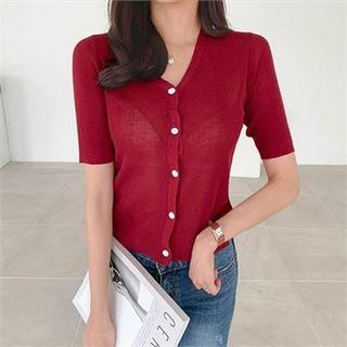 Short-sleeve Slim-fit Cardigan