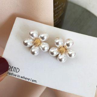 925 Sterling Silver Flower Stud Earrings Flower - One Size