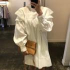 Long-sleeve Ruffle Shift Dress