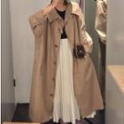 Single-breasted Plain Long Coat