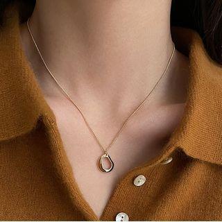Hoop Pendant Alloy Necklace 1 Piece - Gold - One Size