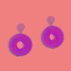 Woven Disc Drop Earring 1 Pair - As Shown In Figure - One Size