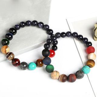 Gemstone Planet Bead Bracelet