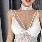 Choker-neck Lace Camisole Top