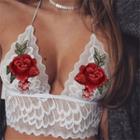 Cropped Embroidered Lace Camisole Top