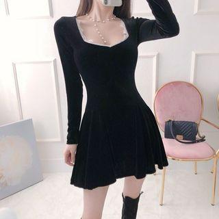 Lace-trim Godet-hem Minidress
