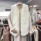 Open-front Fluffy Vest