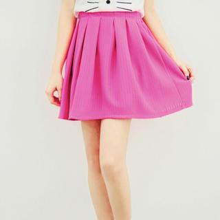 Perforated Pleated Skirt