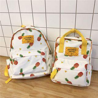 Pineapple Print Nylon Backpack