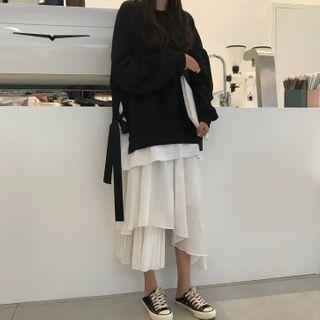 Sweatshirt / Mesh Midi Skirt