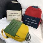 Color Block Lettering Backpack