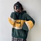 Colored Panel Lettering Hoodie