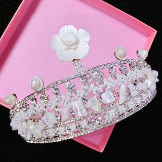 Wedding Shell Flower Tiara Silver - One Size