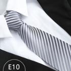 Striped Neck Tie (8cm) Gray - One Size
