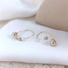 Faux Pearl Alloy Bead Dangle Earring 1 Pair - Gold -