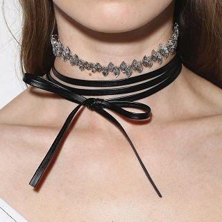 Rhinestone Tie-neck Choker