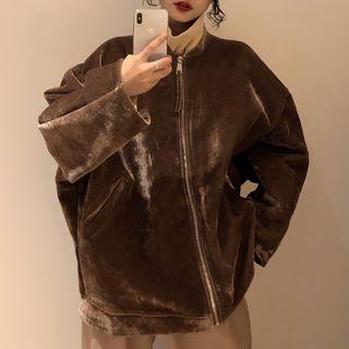 Velvet Zip Padded Jacket