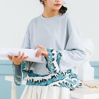 Wave Print Long Sleeve T-shirt