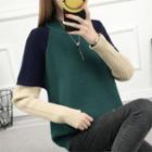 Long-sleeve Panel Raglan Sweater