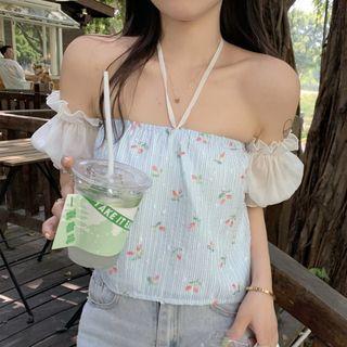 Puff-sleeve Floral Top / Puff-sleeve Floral Dress