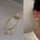 Freshwater Pearl Chained Dangle Earring 1 Pc - Gold - One Size