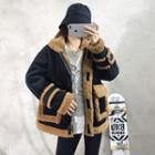 Fleeced Panel Corduroy Jacket