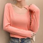 Chained Asymmetrical Cutout Knit Top